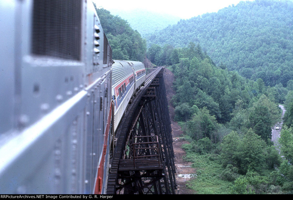 Looking back from AMTK 278 at the Trace Fork trestle